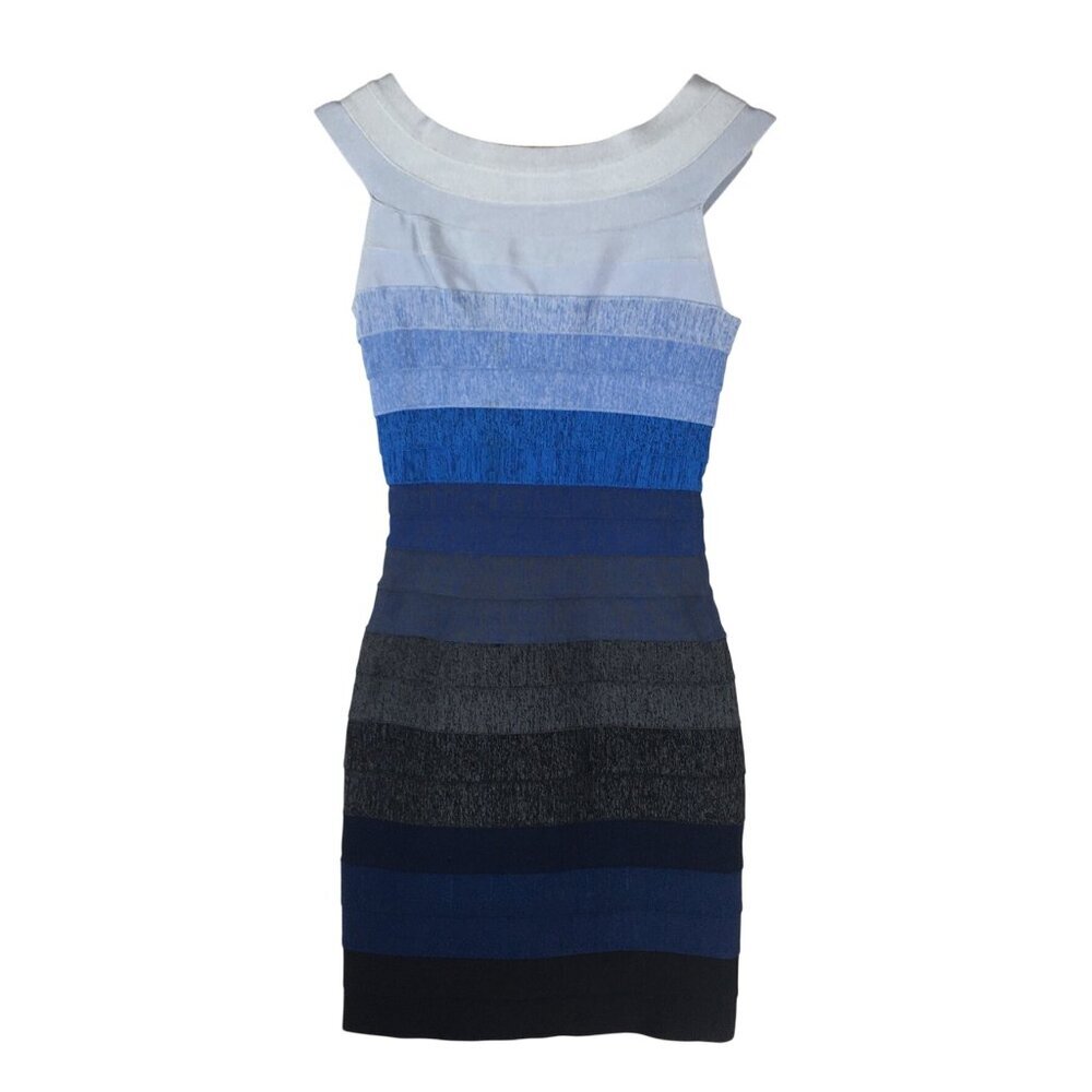 BCBGMaxazria Blue Ombre Bandage Dress Size Small